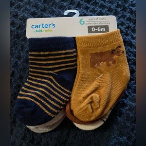 Carters 6 pack baby boy socks 0-6 months